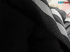 Upskirt footage of the flabby ass of a girl in thong
