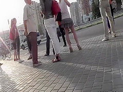 Upskirt when she stepped forward