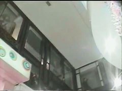 Upskirts video of a cute girl in an orange skirt