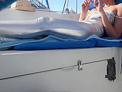 Viva Athena In Someone Could See Us Gives Sneaky Blowjob On Boat