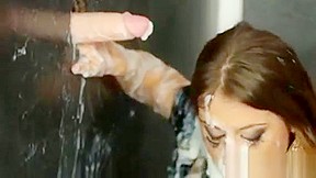 Wam Bukkake Fetish Slut Fucks Gloryhole Cock