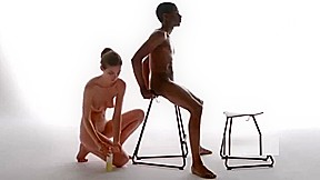 White Woaman massage a black man