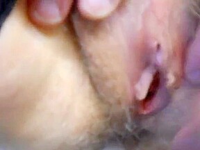 Wife masturbates and spreads pussy for cum