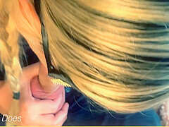 Wifey Gets Horny And Gives Husband Intense Blow Job And Tit Fuck And He Cums On Her Tits