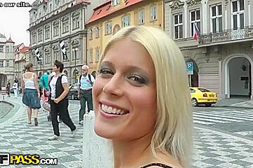 Wild public sex with lascivious golden-haired girl
