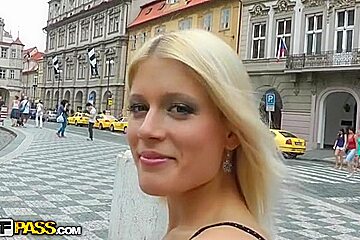 Wild public sex with lascivious golden-haired girl