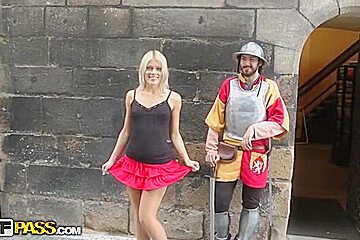 Wild public sex with lascivious golden-haired girl