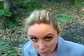 Woman in woods
