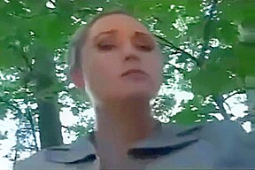 Woman in woods