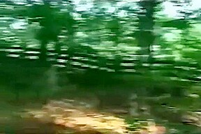 Woman in woods