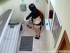 Young Floozie Loves To Masturbate In Public Solarium - Spy Camera