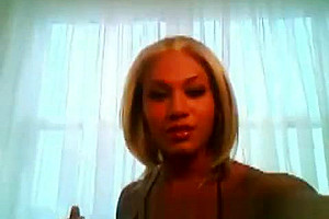 blond shemale Masturbates On cam