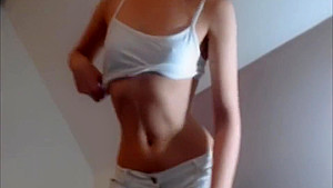 blonde girl shows her body on webcam