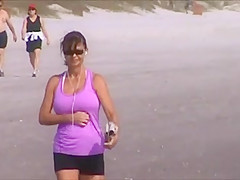 candid sexy milf huge jiggly tits walking slow mo