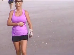 candid sexy milf huge jiggly tits walking slow mo