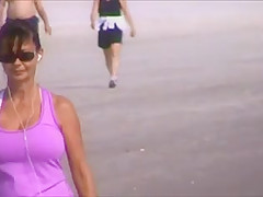 candid sexy milf huge jiggly tits walking slow mo