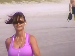 candid sexy milf huge jiggly tits walking slow mo