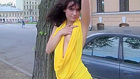 college girl Flashing in Public