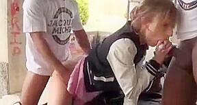 college girl french whore get thressome ootdoor salope francaise