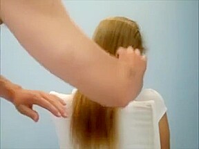 combing hair and cum on it