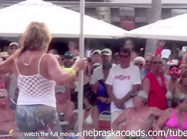 dantes pool wet tshirt pole contest during fantasy fest 2013