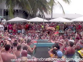 dantes pool wet tshirt pole contest during fantasy fest 2013