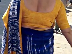 deep cut sexy blouse back aunty