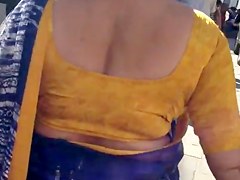 deep cut sexy blouse back aunty