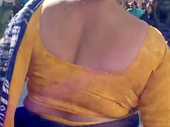 deep cut sexy blouse back aunty