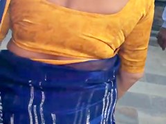 deep cut sexy blouse back aunty