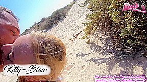 german couple at public fuck at the beach
