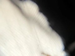 girl in beach cabin changing panty under shorts