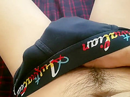 guy jerking off a huge dick and pouring himself with sperm (4) HD