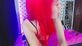 hottie red head chick is recording her own sexy show