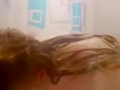 in Bathroom - Blonde taking a shower