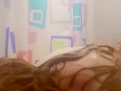 in Bathroom - Blonde taking a shower