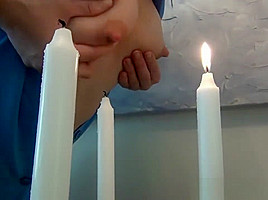 lactation amateur milf blowing candles with breastmilk
