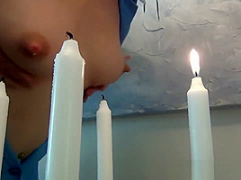 lactation amateur milf blowing candles with breastmilk
