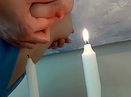 lactation amateur milf blowing candles with breastmilk
