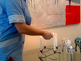 lactation amateur milf blowing candles with breastmilk