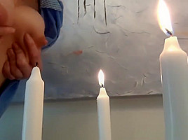 lactation amateur milf blowing candles with breastmilk