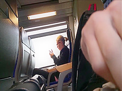masturbatng onb a pretty blonde girl with glasses