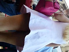 spy sexy blonde upskirt romanian