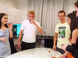 student 18+ Orgy In 3 Couples Under The Chiming Clock
