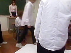 teacher fucks all her students 18+
