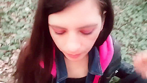 teen 18+ Babe Sucking Dick Outdoors
