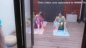teen 18+ Fake twin Step Sisters Threesome With Nerdy Step Brother