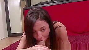 teen 18+ opens wide for warm spunk after sucking it like a pro