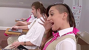 teen 18+ student 18+ And Milf Take On Class Cock